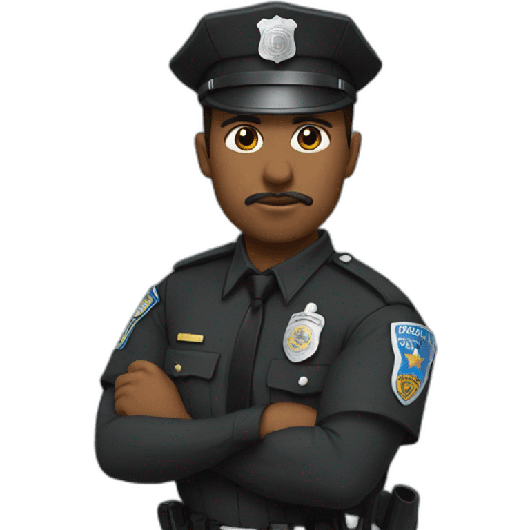 Policía negro y pelado emoji