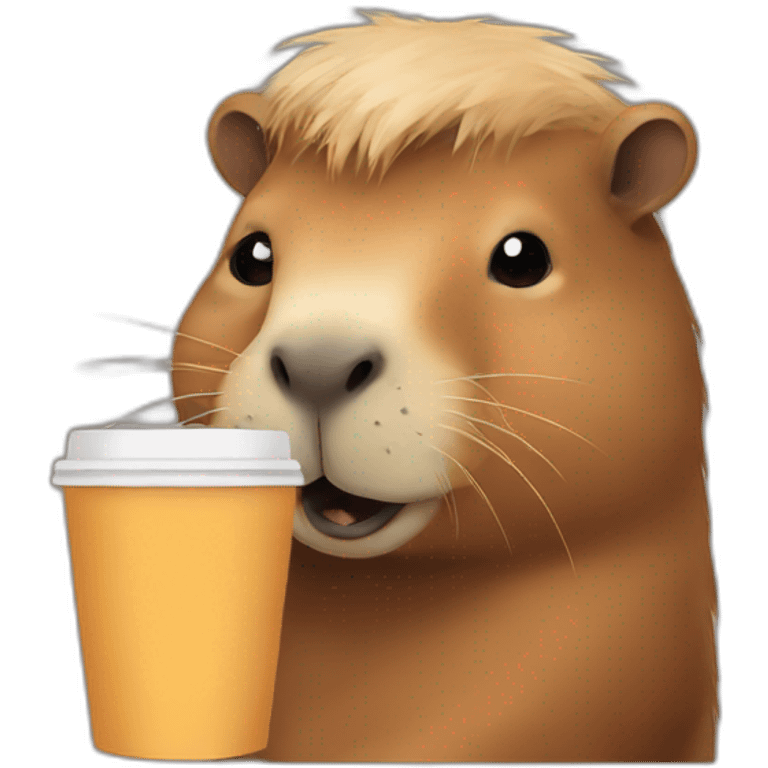 capybara with coffee emoji