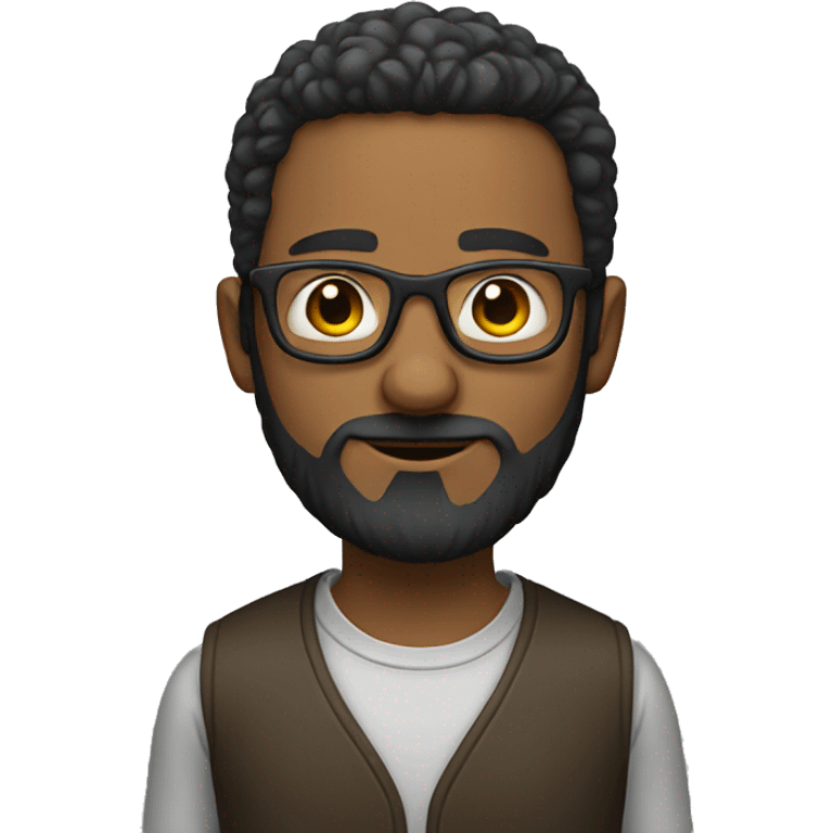 Short person with glasses and beard emoji