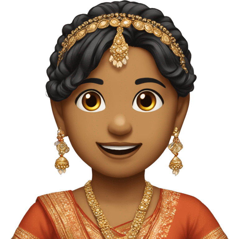 Indian baby girl dancing in ethnic wear comic with uploaded image emoji