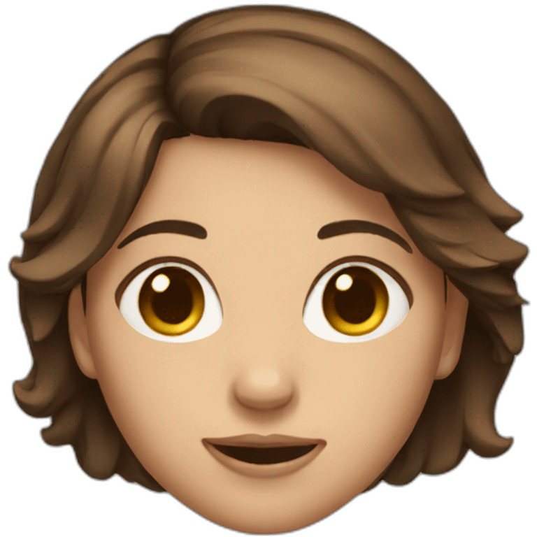 short brown hair girl emoji