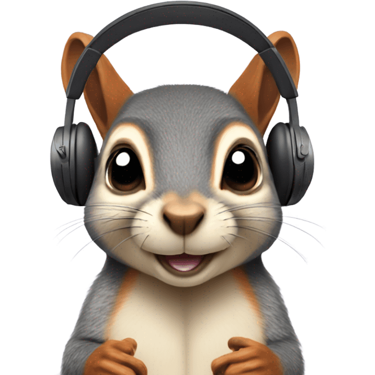 Squirrel with headphones chilling emoji