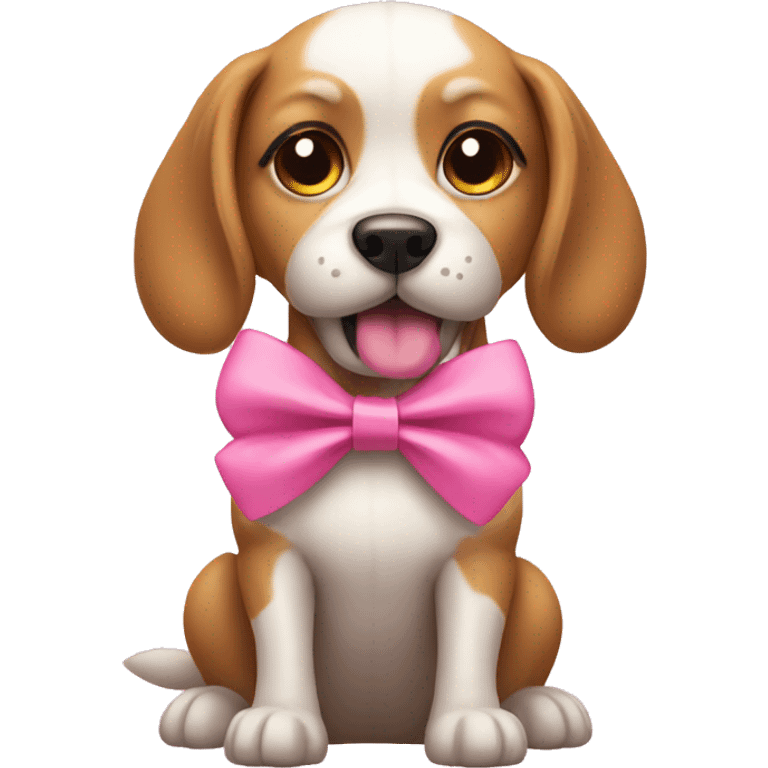 Dog with pink bow emoji