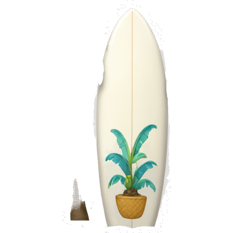 Surfboard with palms emoji