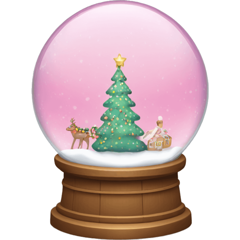 Pink Christmas snow globe  emoji