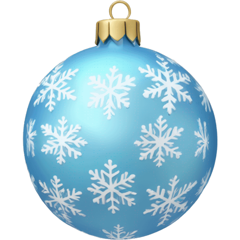 pale blue christmas ornament with snowflakes emoji