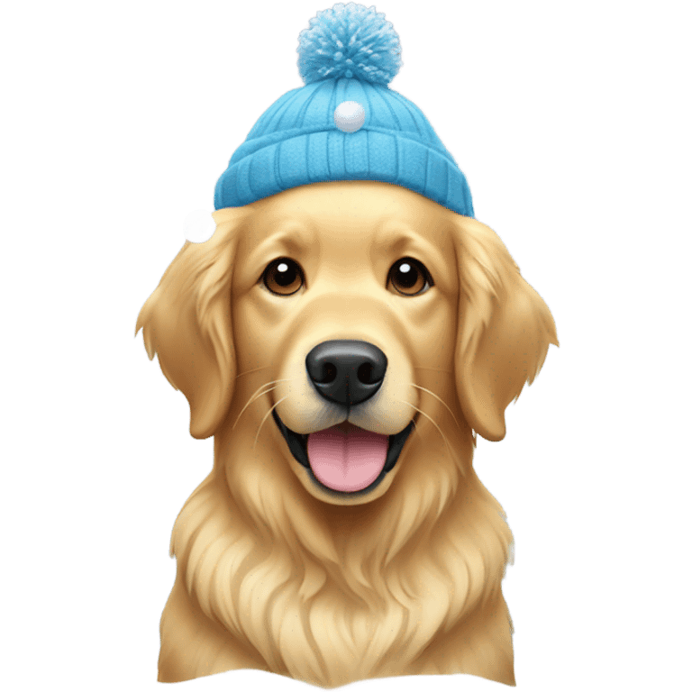 Golden retriever with snow balls emoji