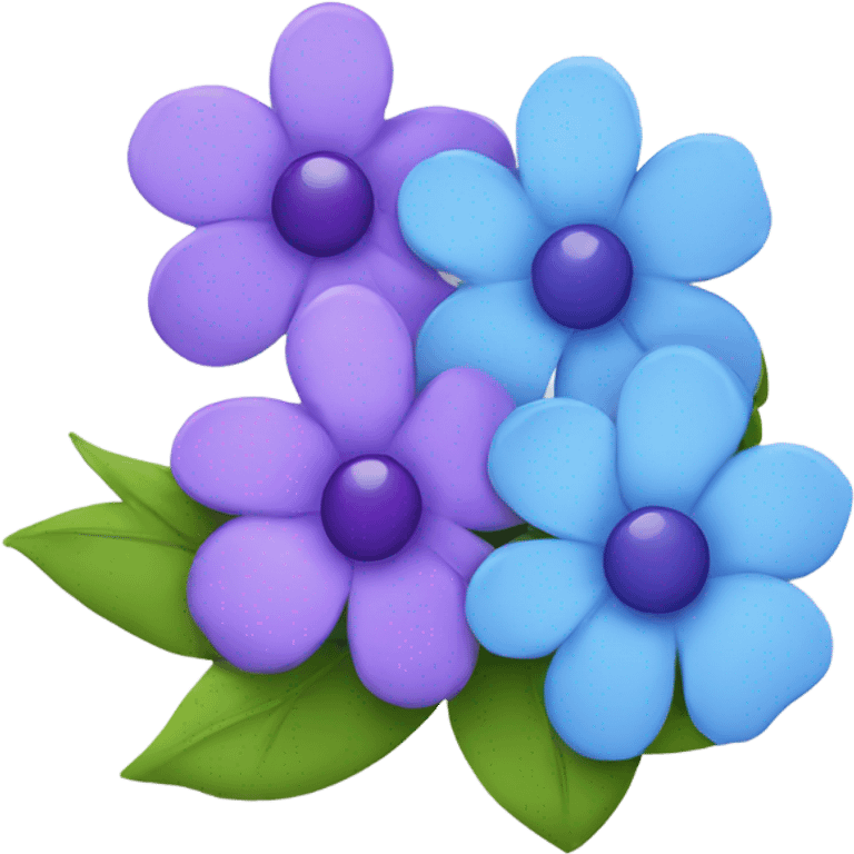 Blue and purple flowers get well soon emoji