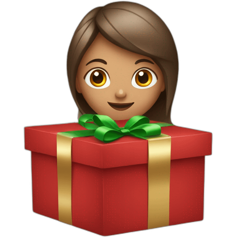 christmas girl in the present box emoji