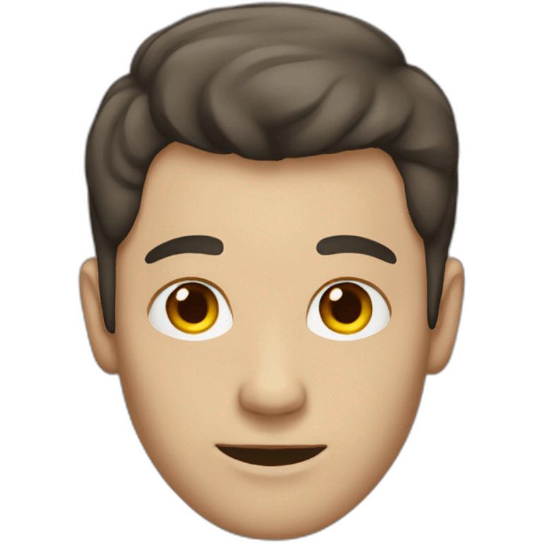 shaved white man with dark brown hair emoji