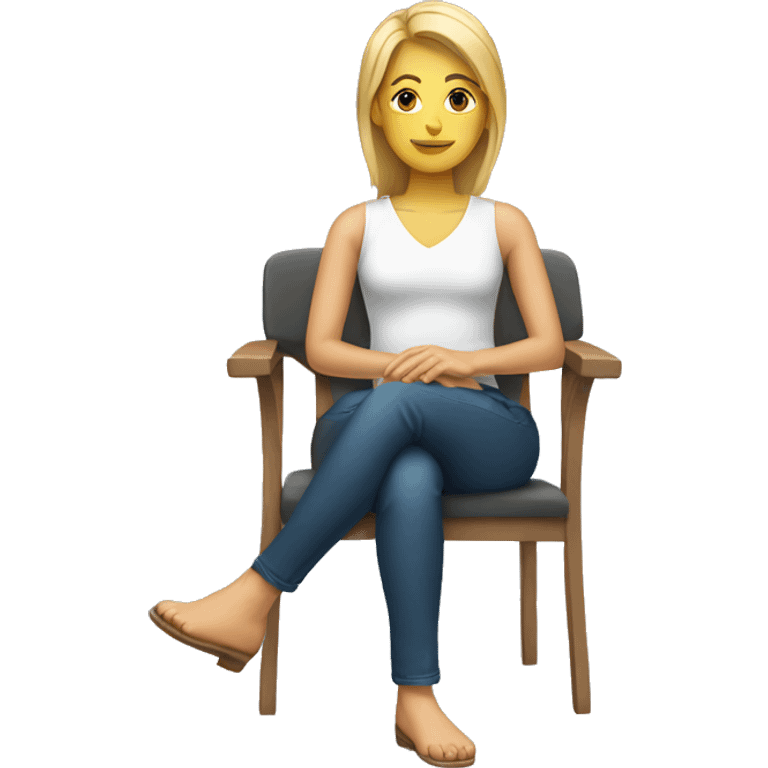 white woman sitting down on a chair emoji