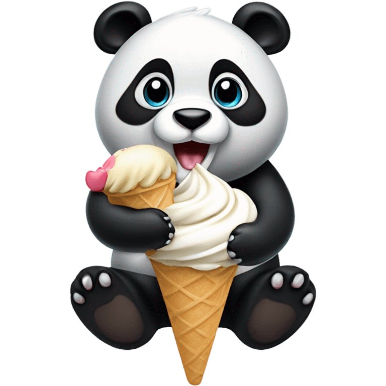 Panda eating ice cream emoji