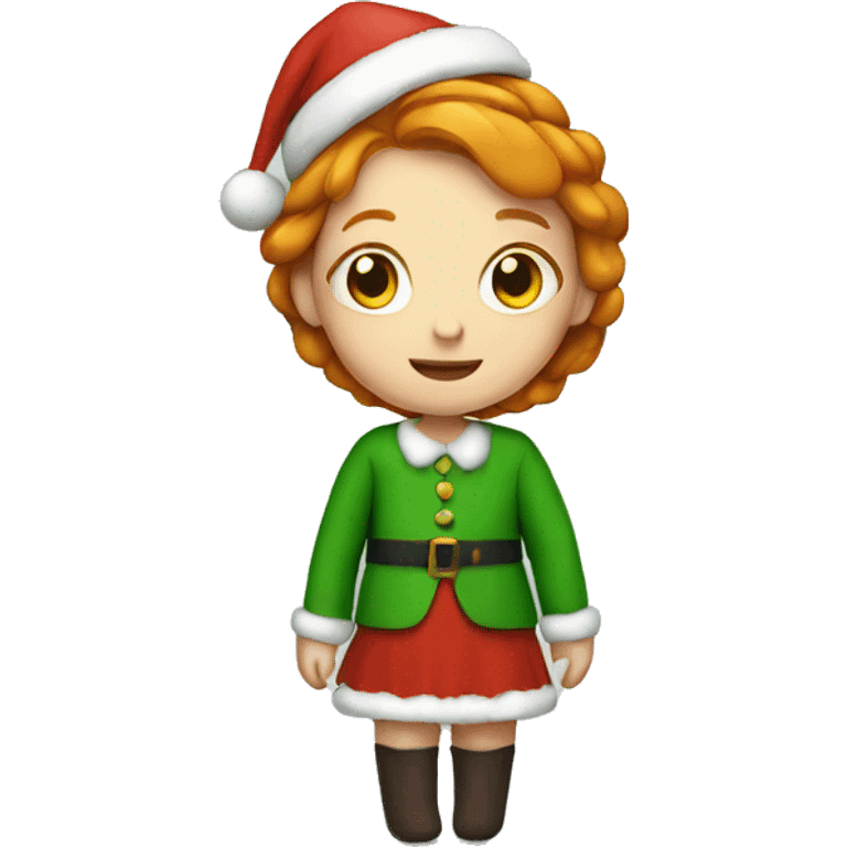 ginger girl in christmas costume emoji