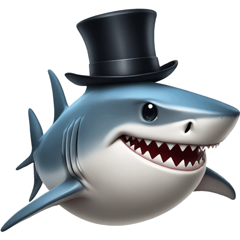 shark with tophat emoji