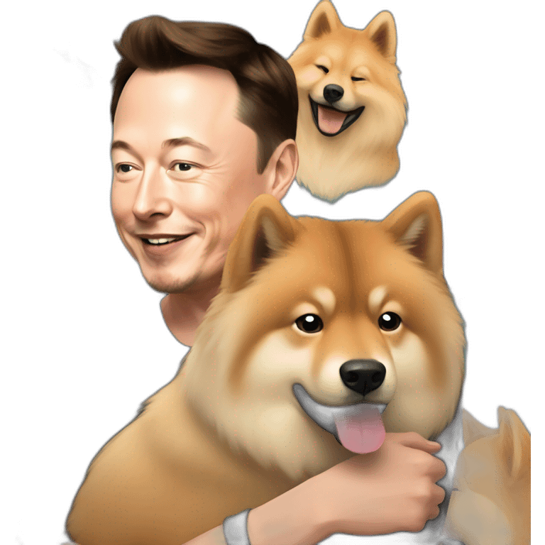 elon musk petting a eurasier emoji