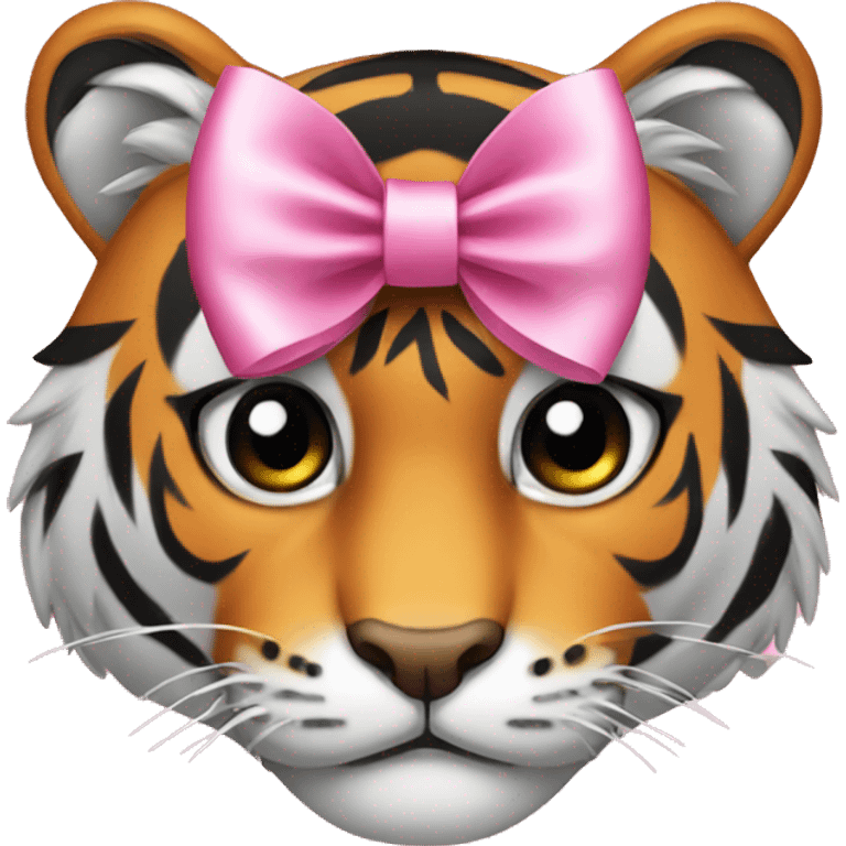 tiger with pink bow emoji