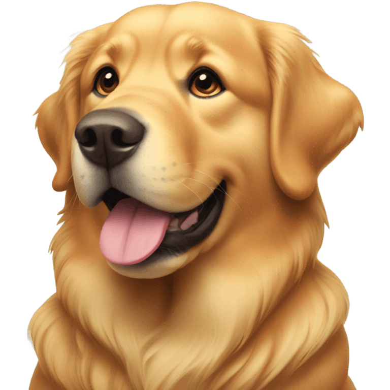 Fat golden retriever with fat neck emoji