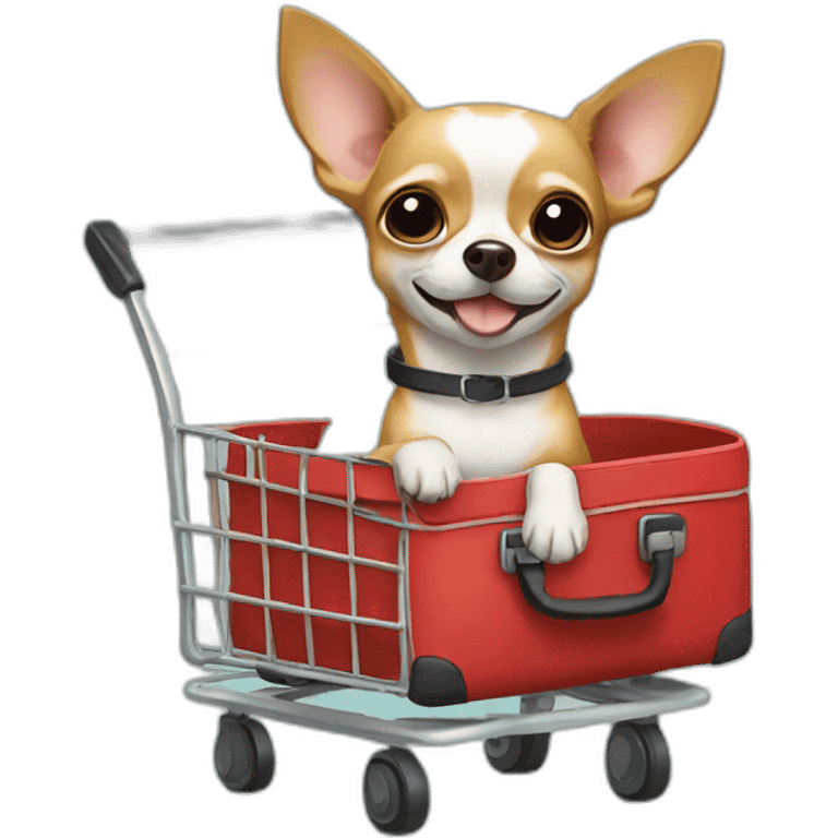 chihuahua with trolley suitcase emoji