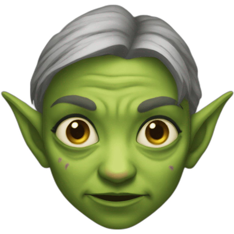 female goblin wrinkles evil emoji