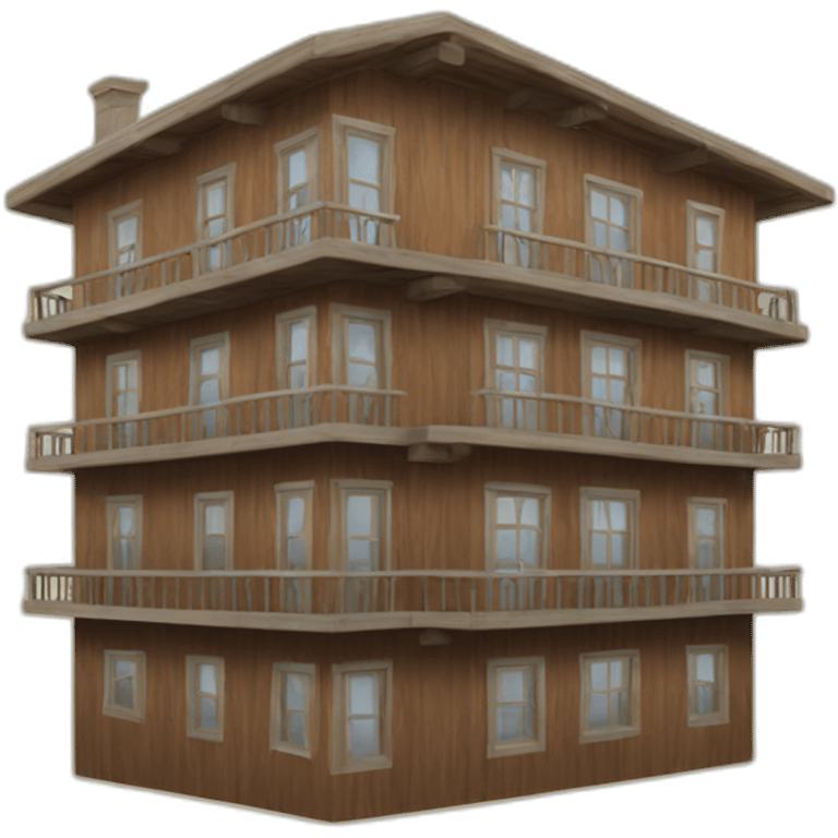 wooden apartment building emoji