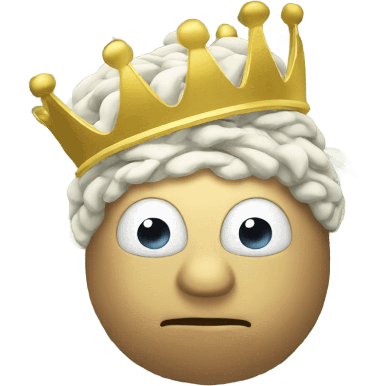 Big Brain wearing a crown on top of stack of cash emoji