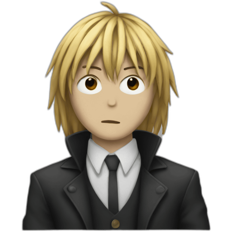 L sitting death note emoji