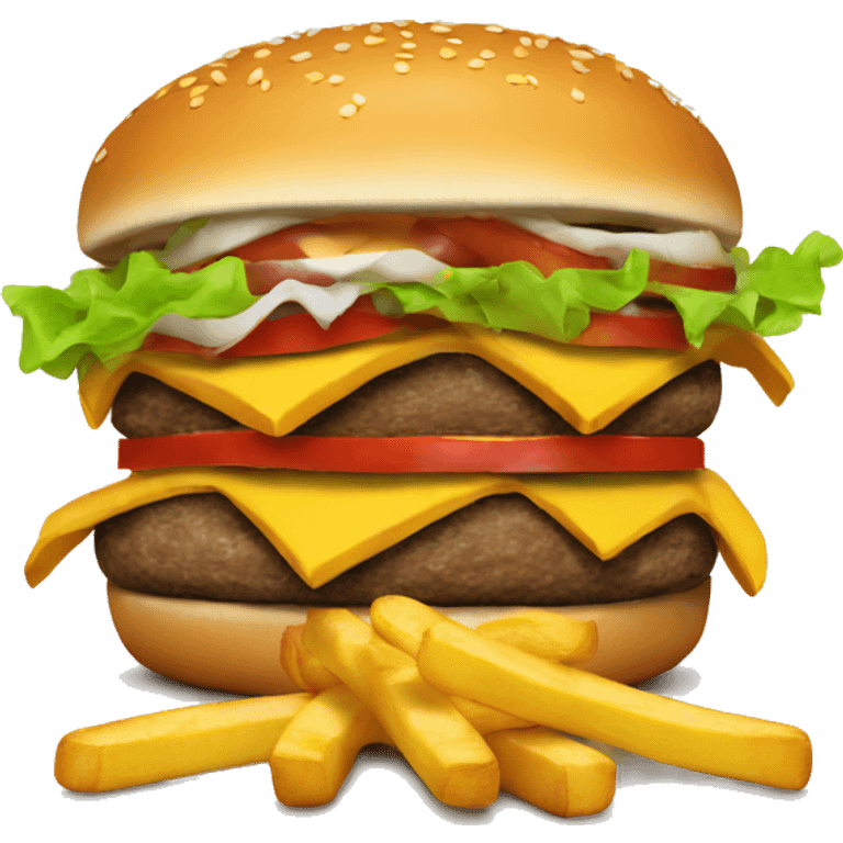 Burger and fries emoji