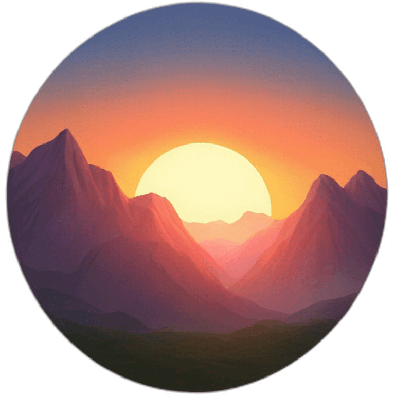 the sun setting behind the mountains emoji