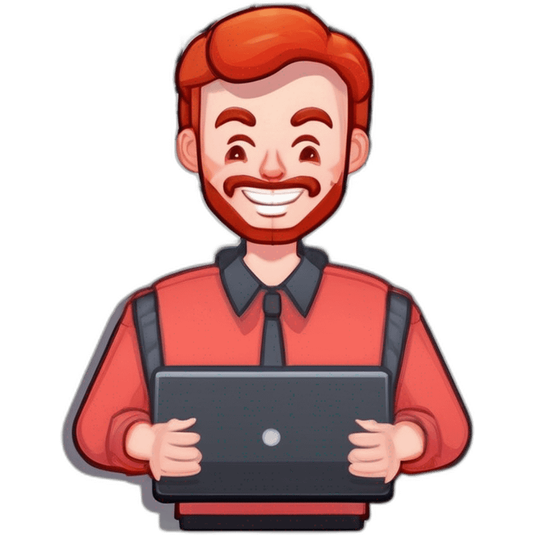 redhair man with keyboard emoji