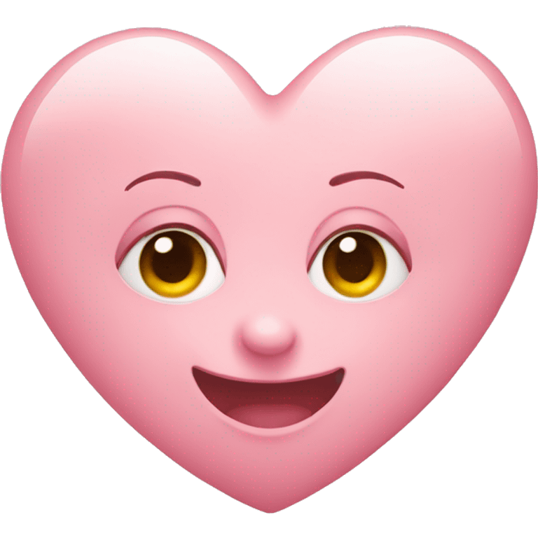 Baby pink heart with face smile emoji