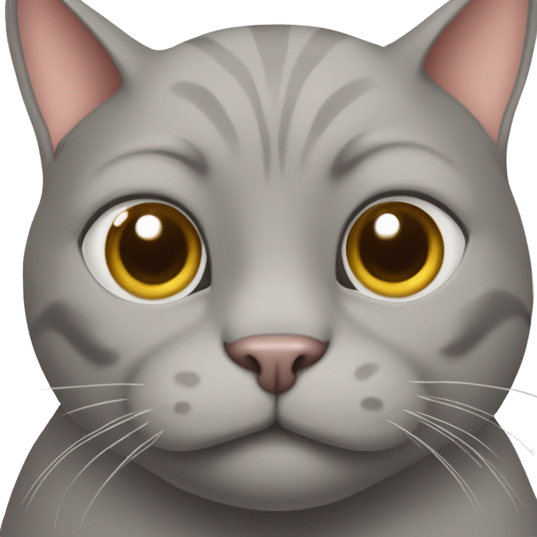 grey hairless fat cat emoji