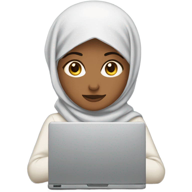 Hijabi girl with working on a computer  emoji