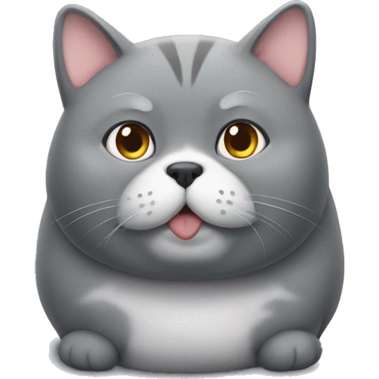 chubby gray cat dog with a belly emoji