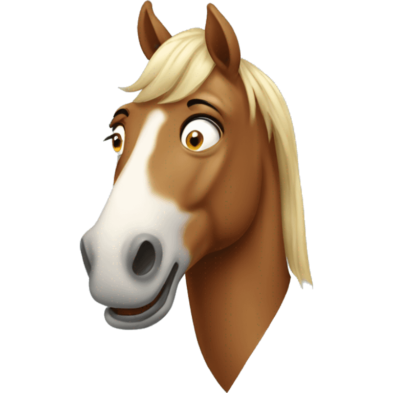 Horse with shocked face emoji