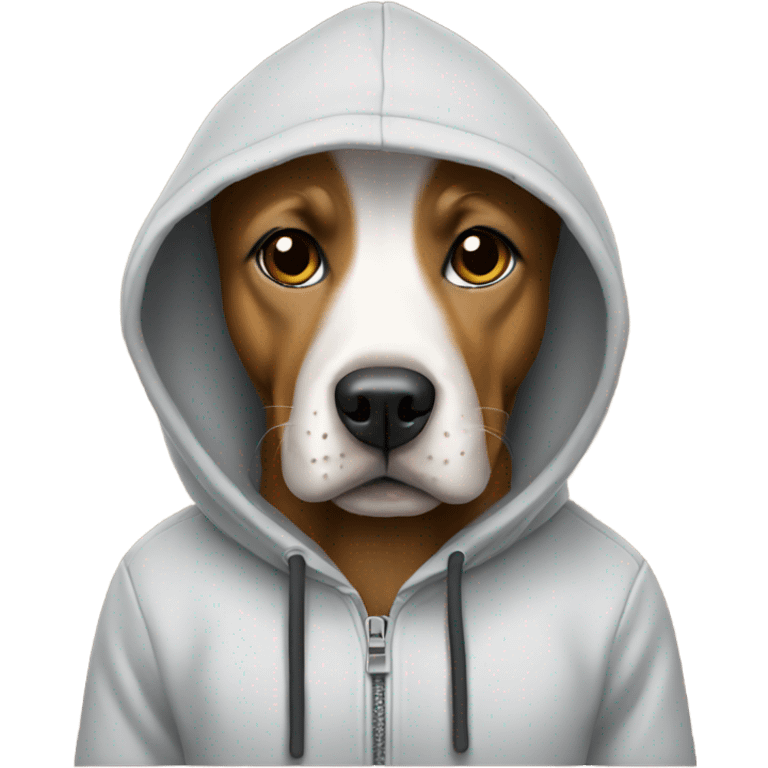 Dog wearing a hoodie emoji