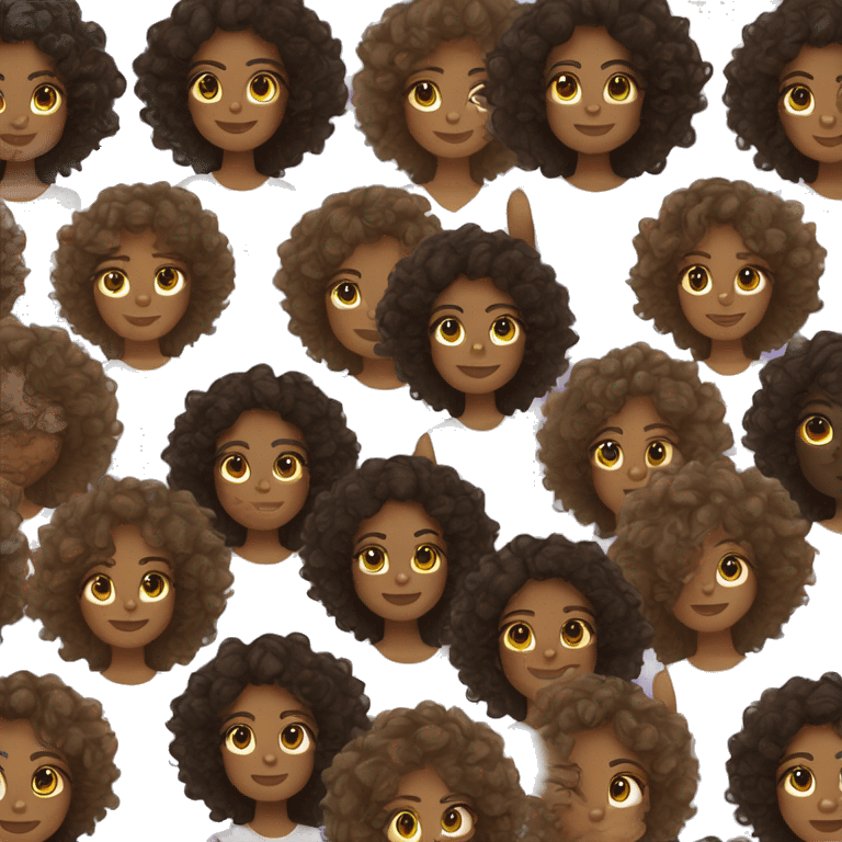 brown skin girl with curly hair spa day emoji