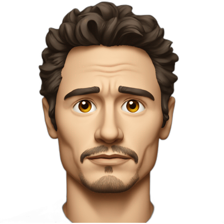 james franco serious cartoon wearing shirt emoji