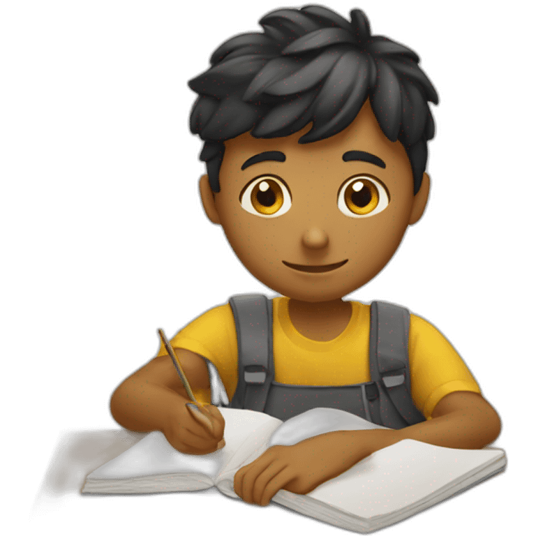 student doing his homework emoji