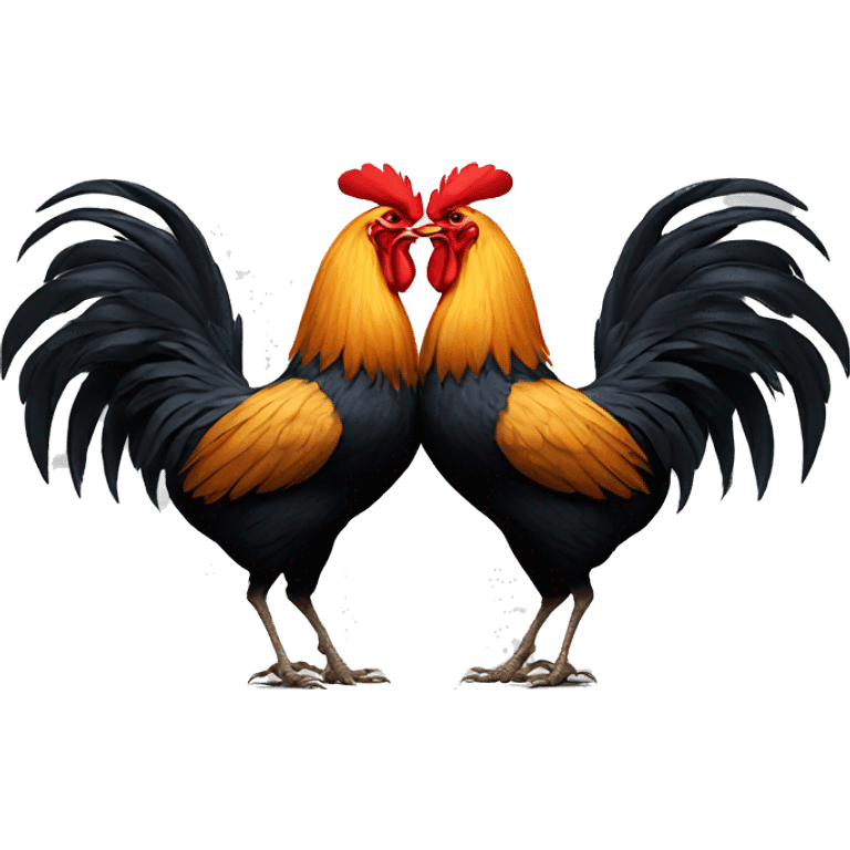 Two roosters fighting  emoji