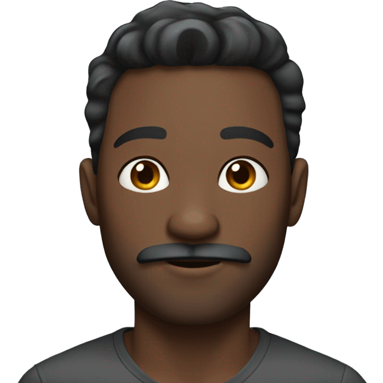 Dark skin man with black faded hair and black stubble beard with mustache emoji