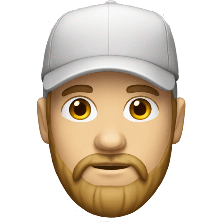 White  man cap with beard emoji