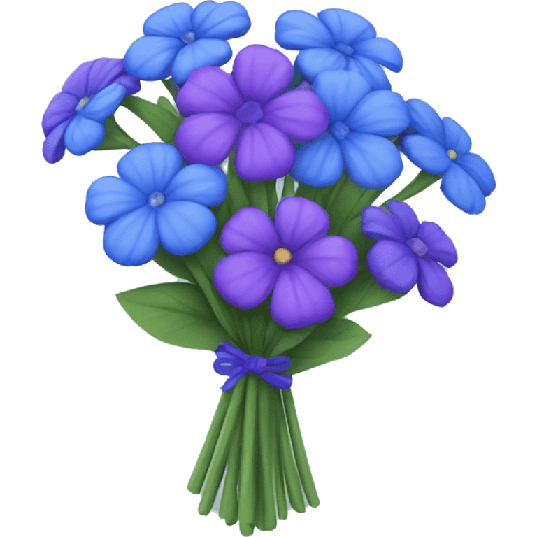 bouquet of blue and purple flowers emoji