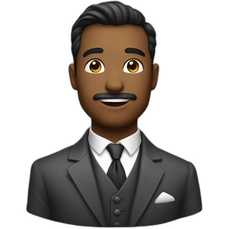 Dashing man emoji with a blend of handsomeness and elegance, and a hint of a bold emoji