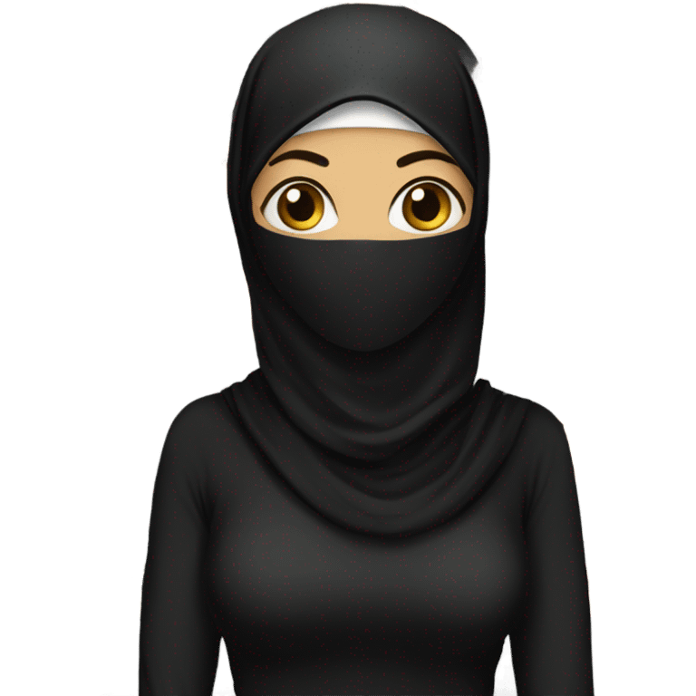 muslim women wear black niqab emoji