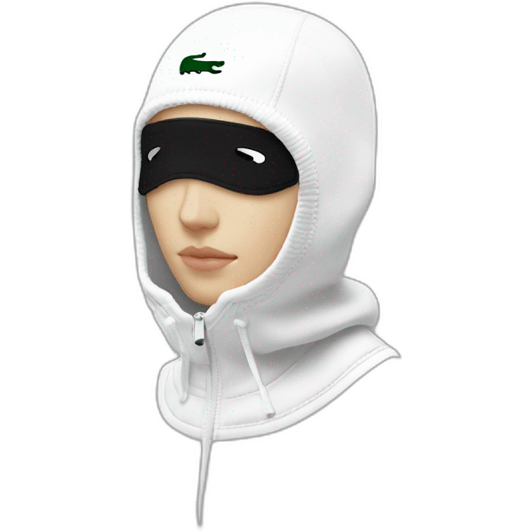 white girl lacoste balaclava black with lacoste emoji