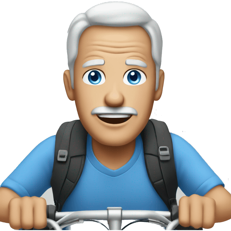 Older guy blue eyes riding bike  emoji