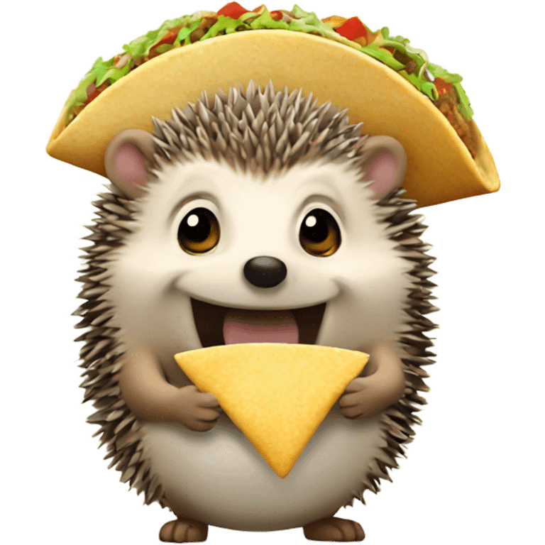 hedgehog eating tacos emoji