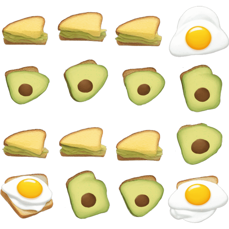 toast with avocado and an egg benedict emoji