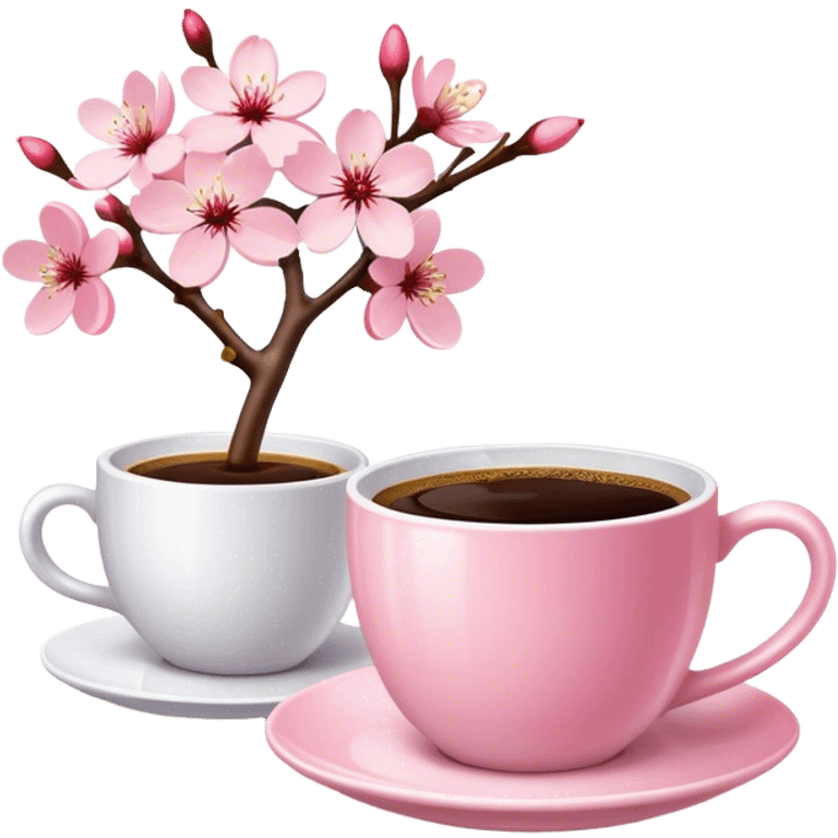 cherry blossom-coffee emoji