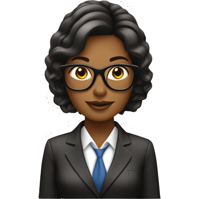 Secretaria cabelo preto computador e tomando cafe emoji